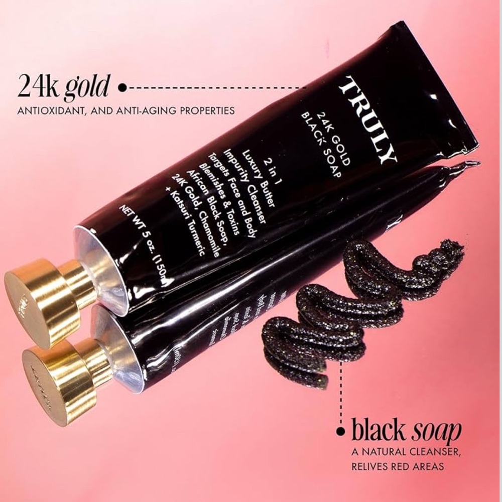 Truly Beauty 24K Gold Black Soap for Face and Body | BNIB Sealed Unused - Picture 2 of 11